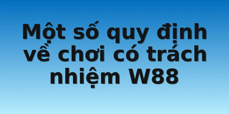 Chơi Có Trách Nhiệm W88 Và Các Quy Định Game Thủ Cần Biết 2 Một số quy định về chơi có trách nhiệm W88
