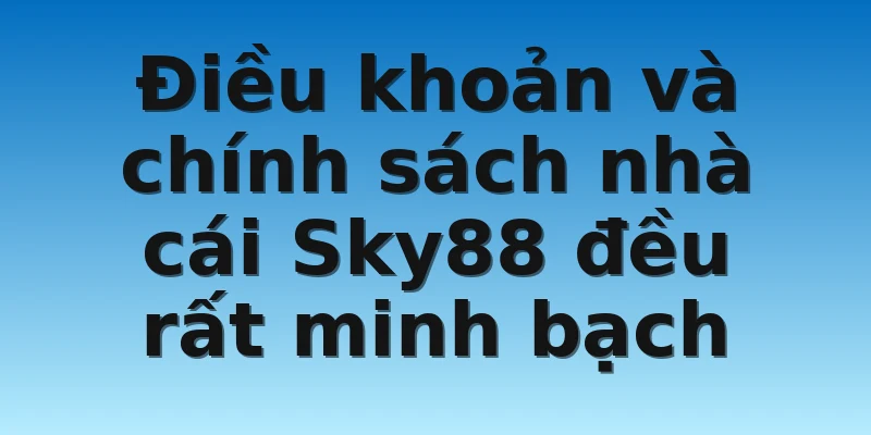 W88_Tin Đồn Nhà Cái Sky88 Lừa Đảo Có Đúng Như Sự Thật? 4 Điều khoản và chính sách nhà cái Sky88 đều rất minh bạch